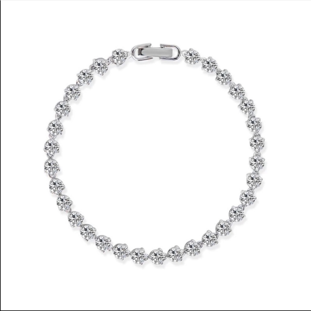 NEW 925 STERLING SILVER ROUND DIAMOND BRACELET, NICE BRACELET, CUTE BRACELET - Picture 7 of 7